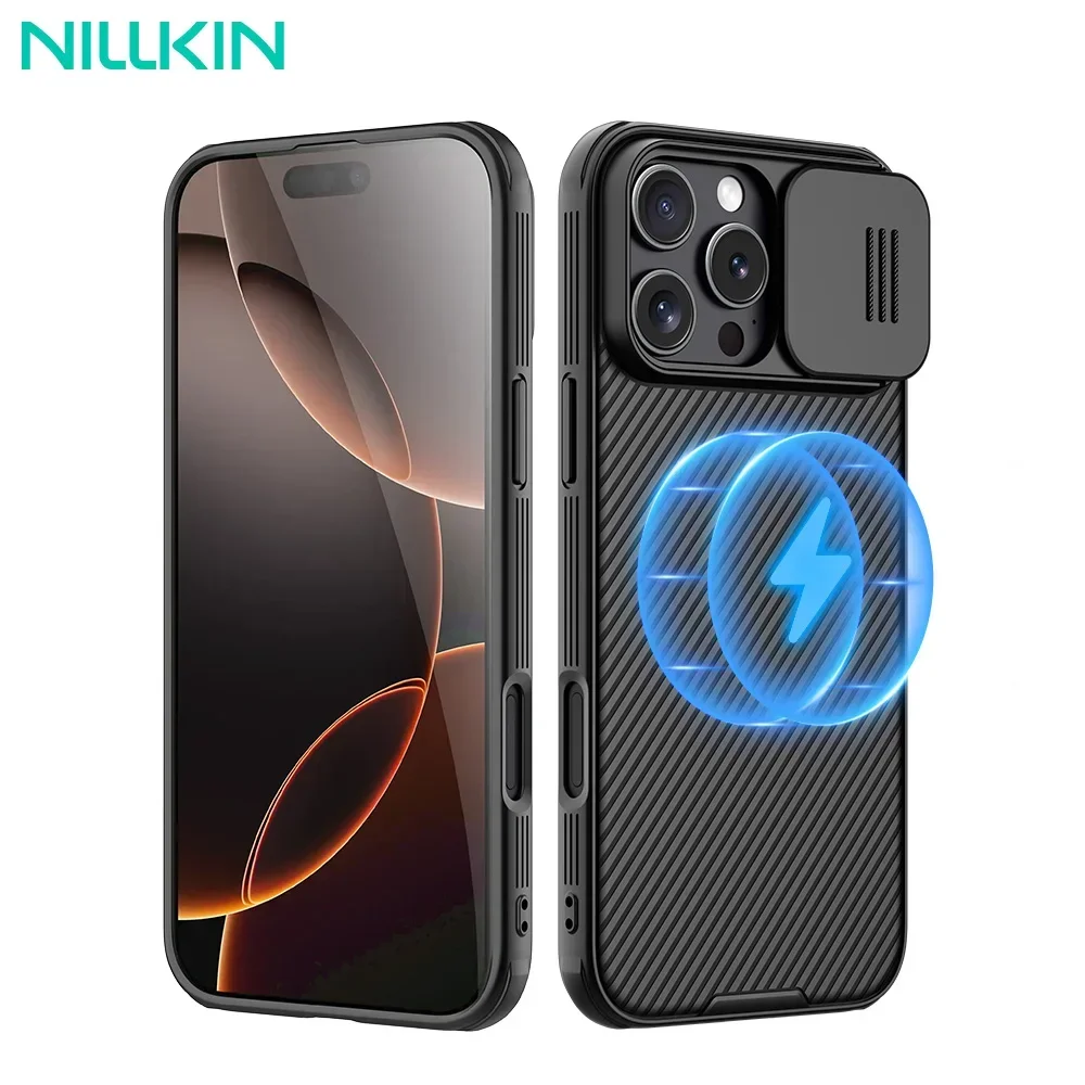 Nillkin para iPhone 16 Pro Max Magsafe funda CamShield Pro protección de lente deslizante contraportada magnética para iPhone 16/iPhone 16 Pro