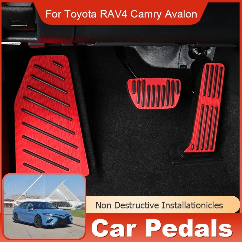 

for Toyota Camry Rav4 2020 Aluminum Car Fuel Accelerator Gas Brake Rest Foot Pedal Cover Pads Accessories