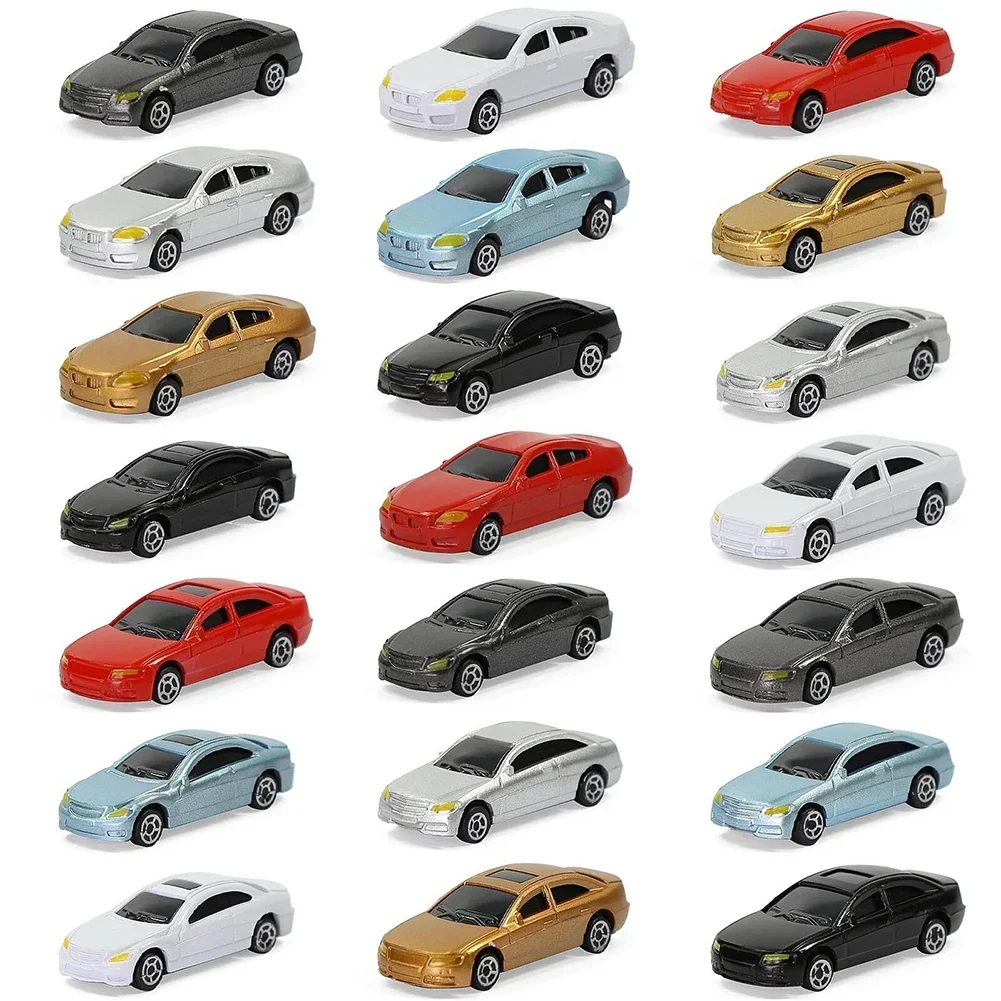 50Pcs Simulation Miniature Car Model  HO N Scale 1:100 Toys Plastic Vehicle For DIY Sand Table Train Layout Railway Modeling