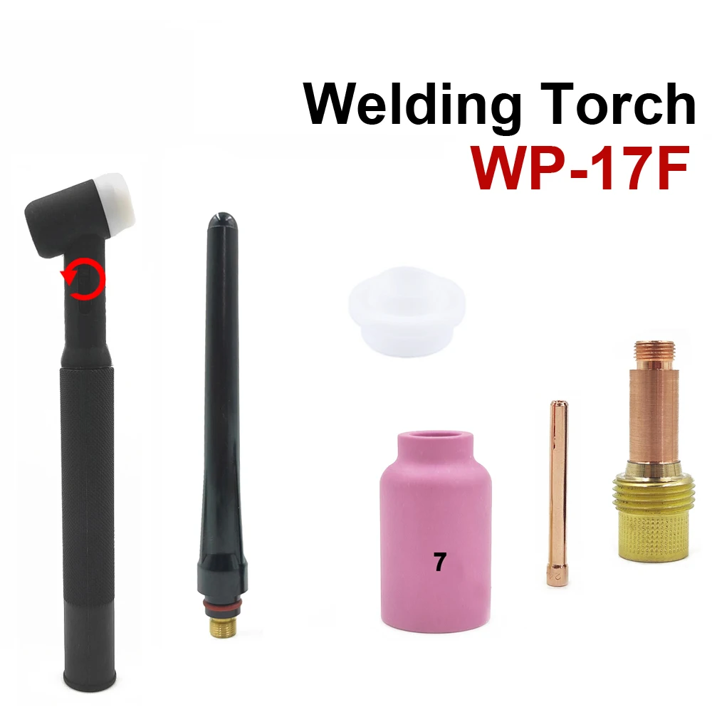 6pcs TIG torcia GTAW Gas tungsteno pistola di saldatura ad arco Argon aria raffreddata valvola a Gas WP17/WP17F/WP17FV/WP17V flessibile collo torcia