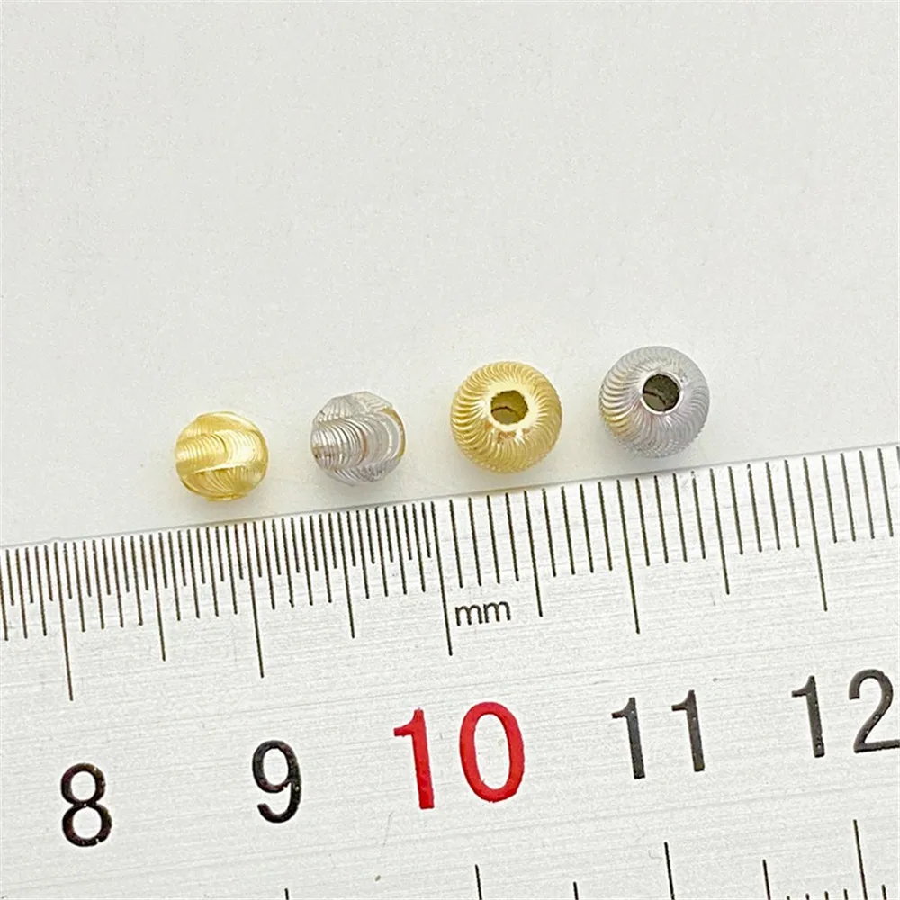 14K Gold Batch Flower Fine-grained Flash Cat Eye Beads Loose Beads Handmade DIY Bracelet Necklace Jewelry Material Accessories