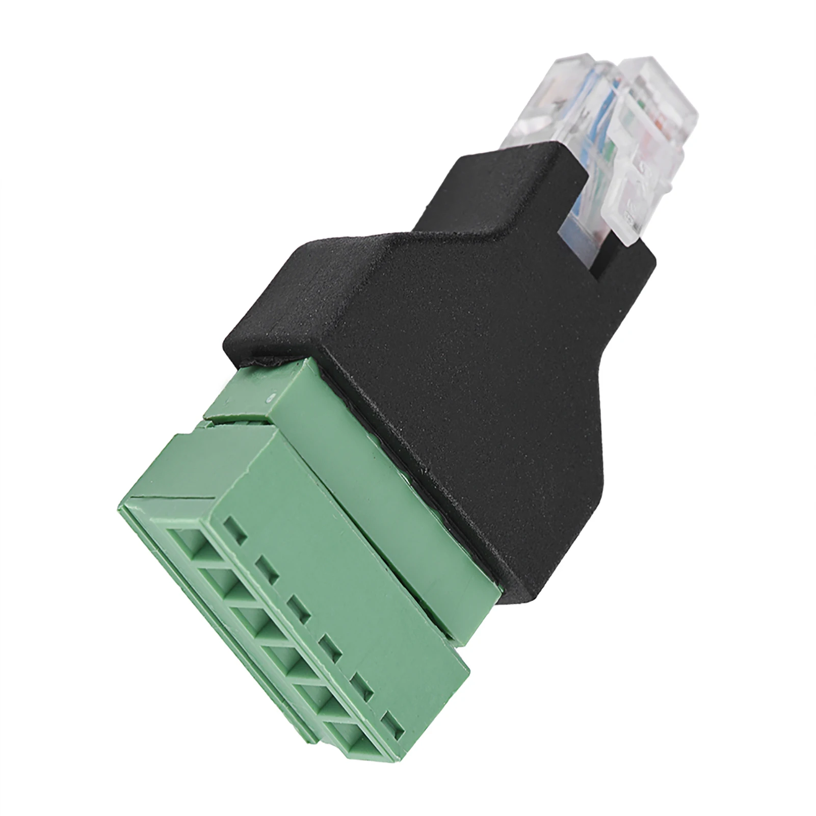 1Pcs Ethernet Coupler RJ12 Splitter 6P6C Male to 6 Pin Screw Terminals Adapter Connector Stable Connection for Network Wiring