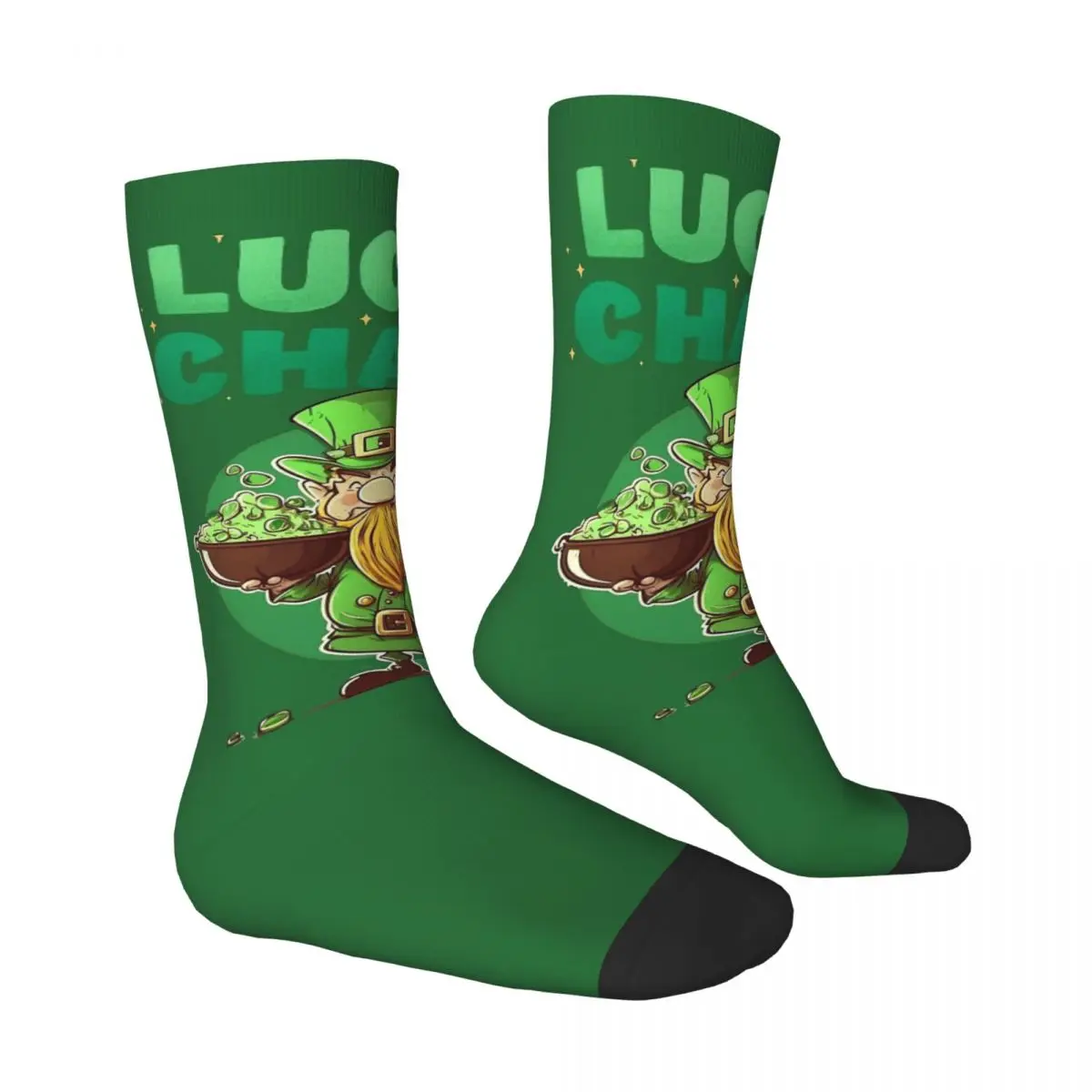 Celebrate Saint Patrick's Day Feeling Lucky Men Women Socks Windproof Novelty Spring Summer Autumn Winter Stockings Gift