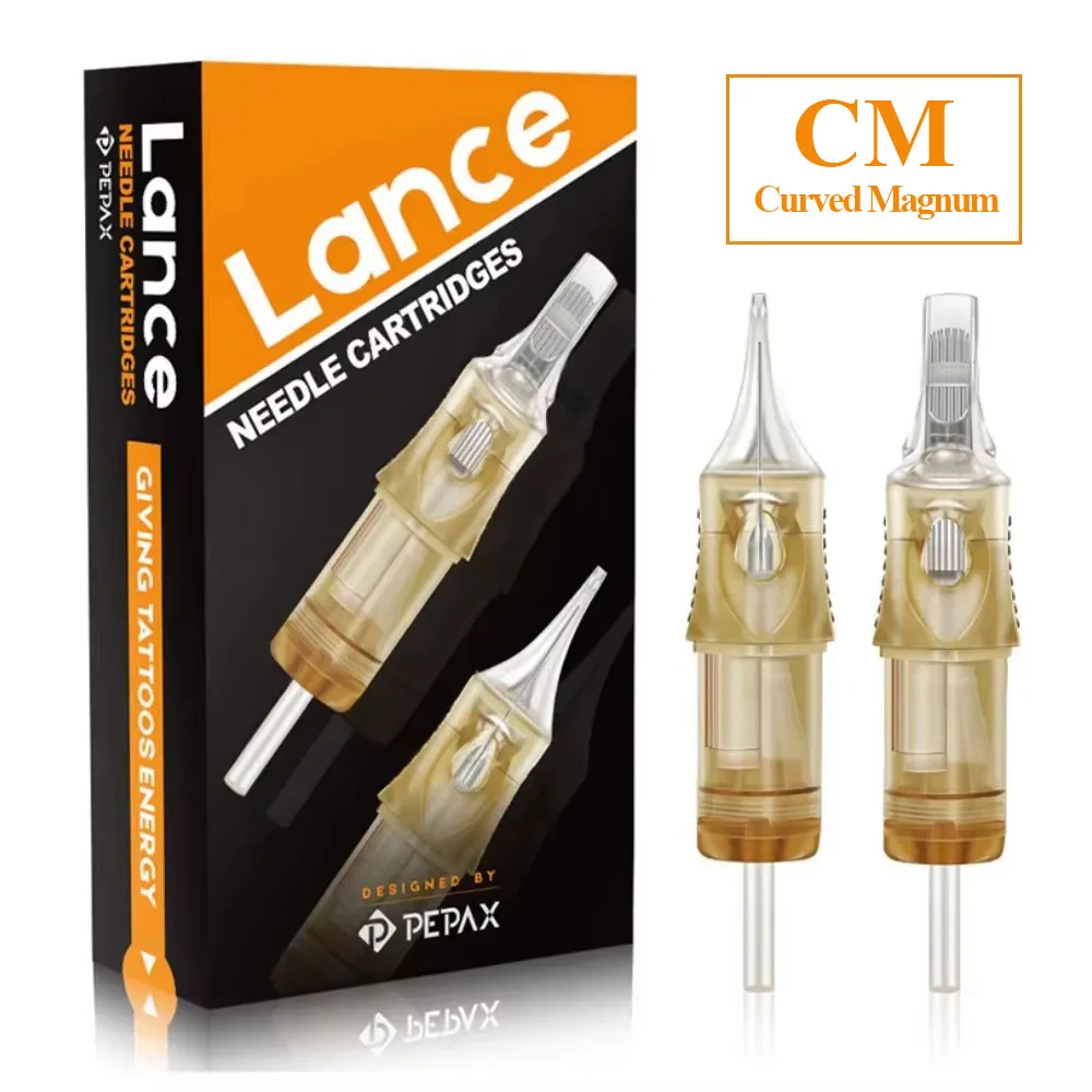 

20pcs PEPAX Lance Tattoo Needles Cartridge Curved Magnum CM 3.5/5.5mm Taper Disposable Sterilize Tattoo Needles