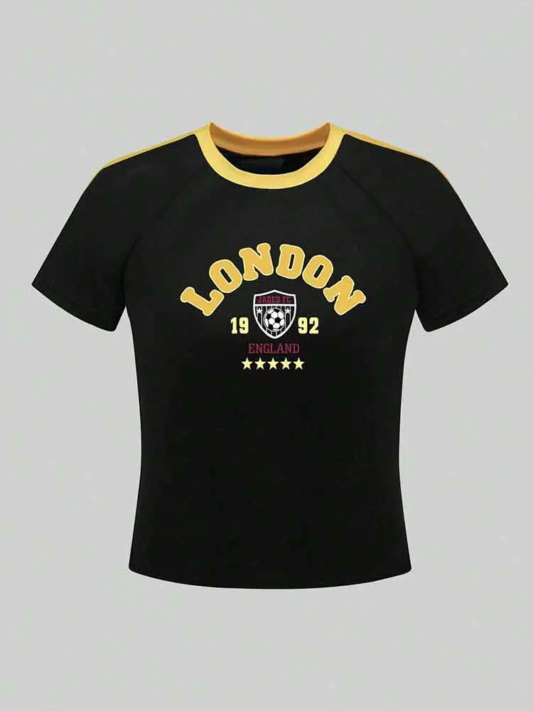 

New letter graphic printed T-shirt Y2K clothes street aesthetic Gothic Harajuku T-shirt casual retro baby T-shirt