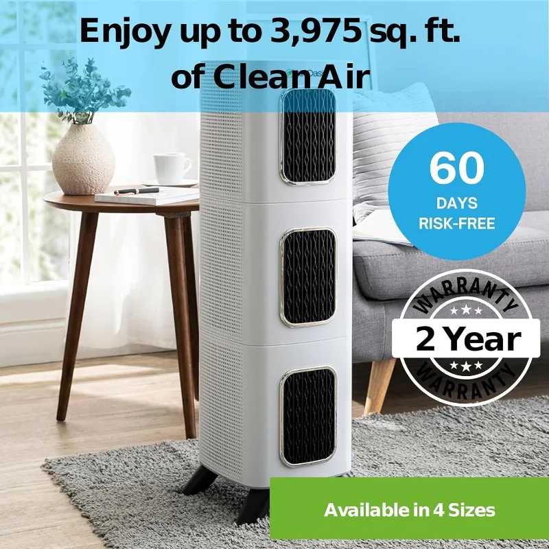 iAdapt 2.0 H13 HEPA Filter Air Purifier Reduces 99% of Viruses, Mold, Dust, Smoke, Pollen & Odors Quietest on The Market