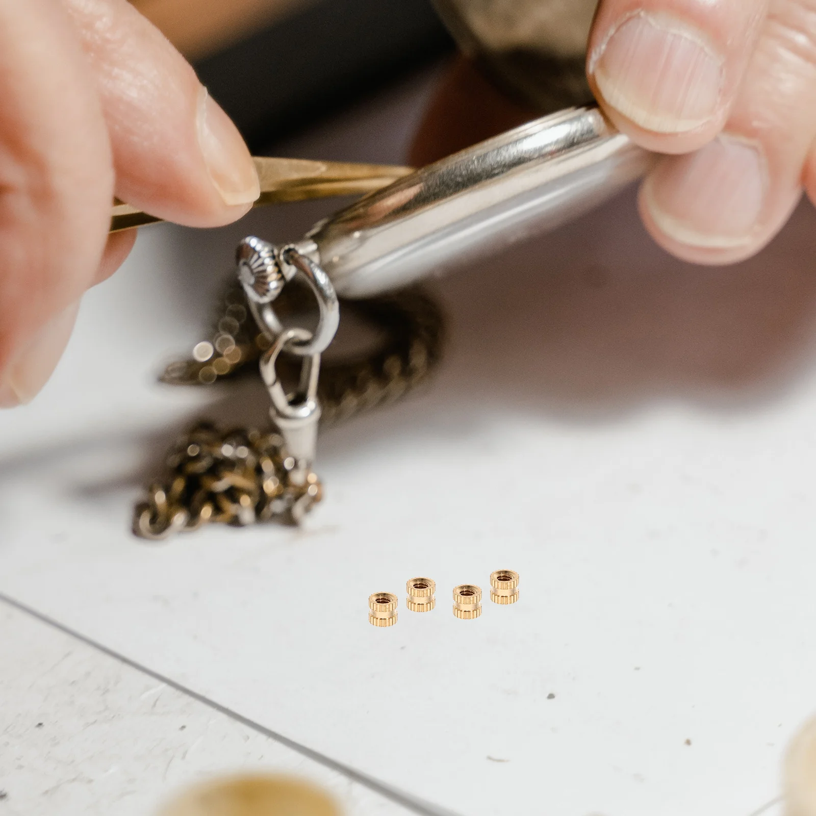 

60pcs Copper Knurled Nuts Thread Insert For Electrical Appliance Repair Small Sturdy Connectors Diy Replacement Parts Multi-Use