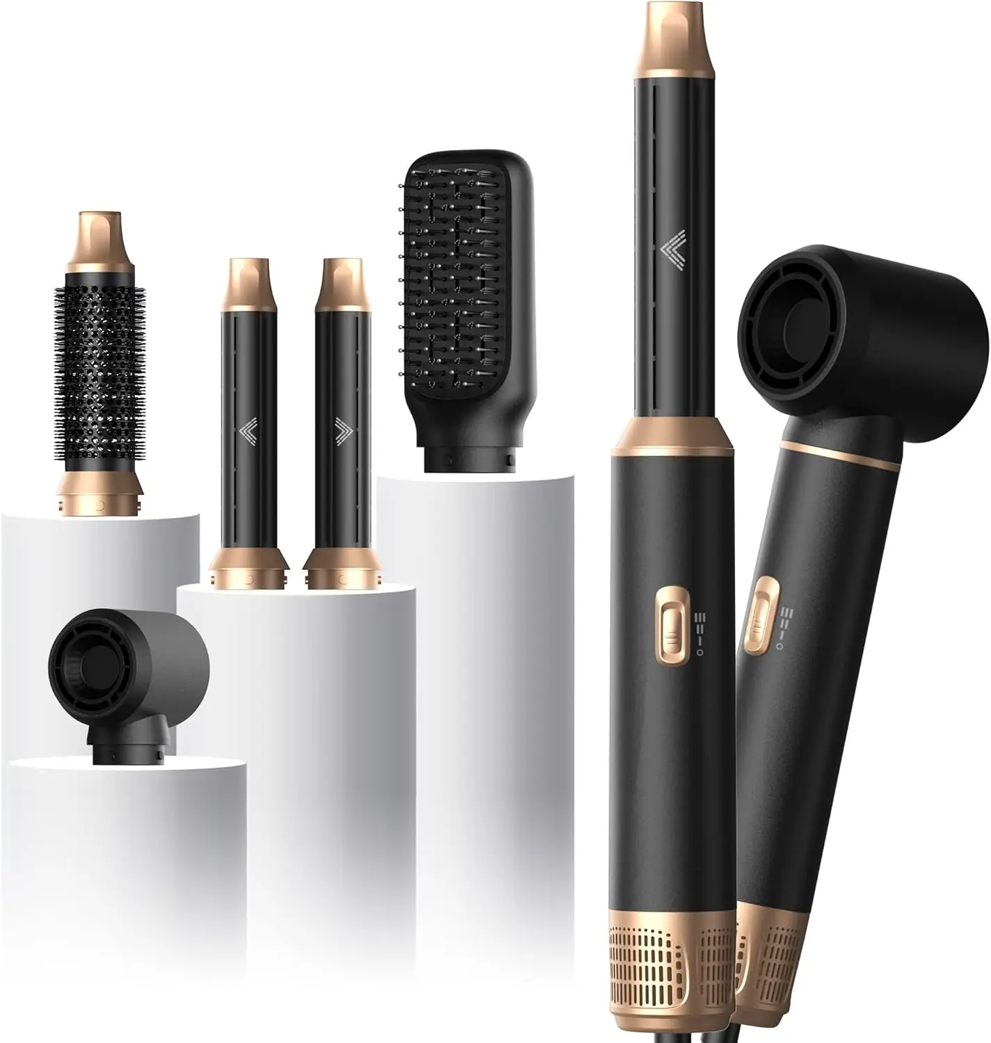 

Усовершенствованная щетка-стайлер 5-в-1 с функцией отрицательных ионов для сушки, завивки, выпрямления и придания объема для всех типов волос