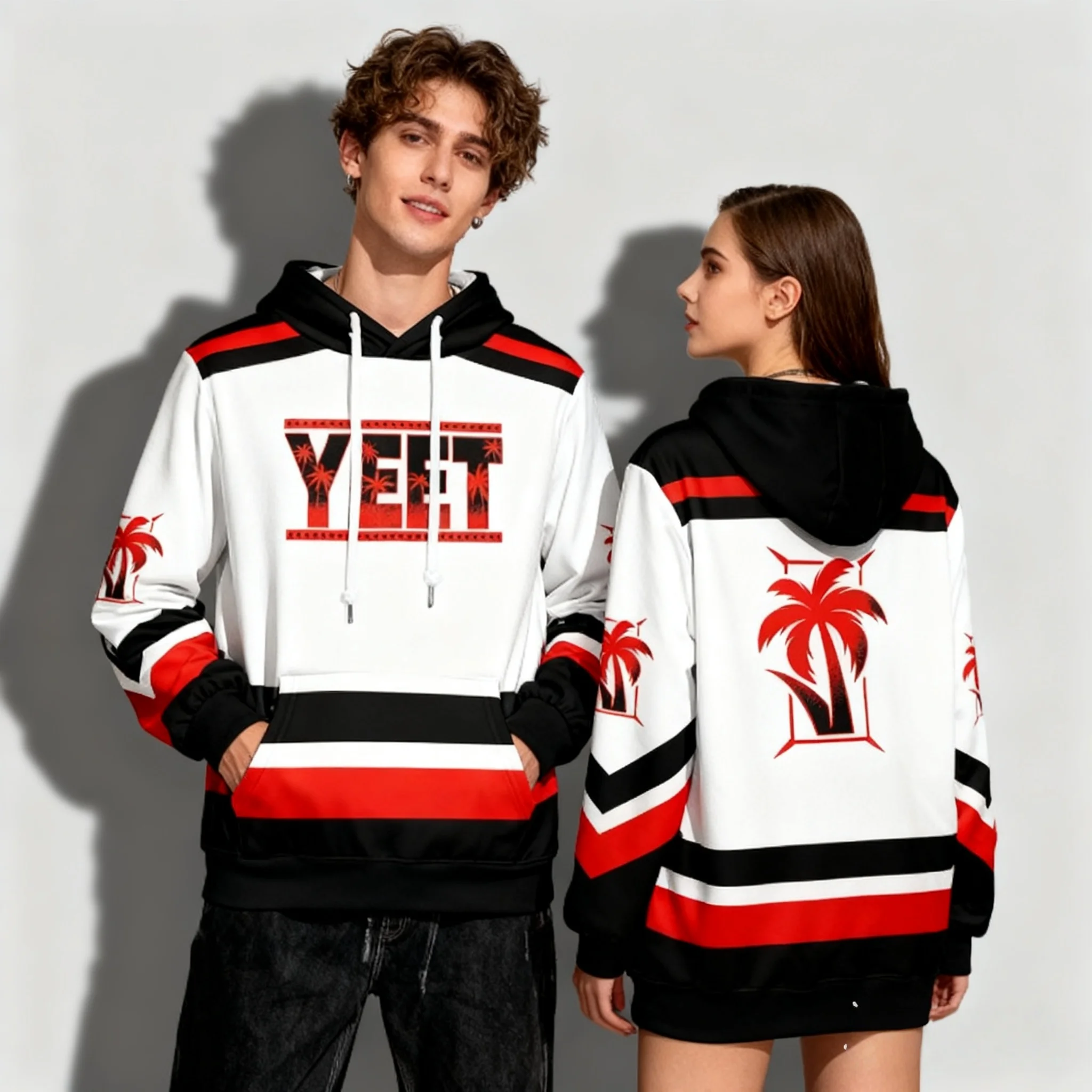 

2025Осенне-зимняя толстовка с капюшоном в европейском и американском стиле, уличная повседневная мода, ленивый стиль, большой женский топ для взрослых и детей