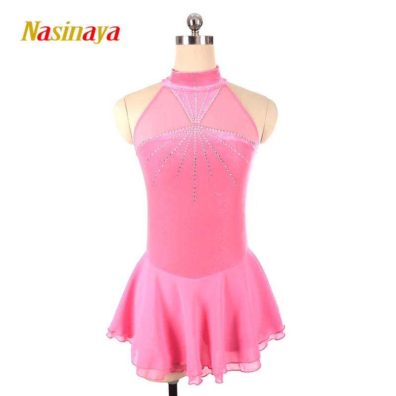 

Женское и детское платье для соревнований и тренировок по фигурному катанию Nasinaya, без рукавов, черное, бархатное, для художественной гимнастики