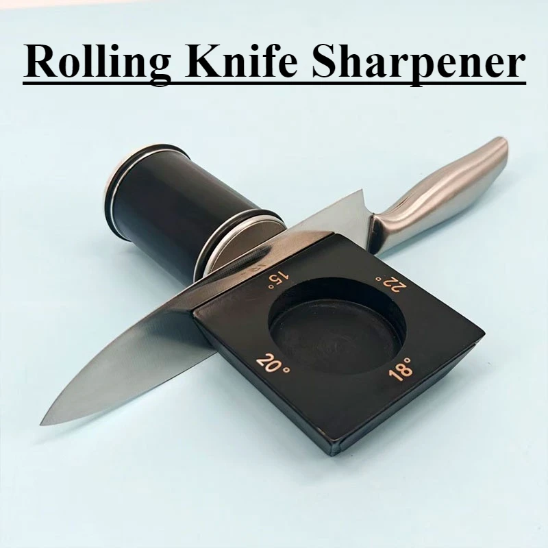 Rolling Knife Sharpener Multi-Angle Knife Sharpening Tool for Kitchen Knives - Knife Sharpener Kit Offers 15 20 18 22 Degree