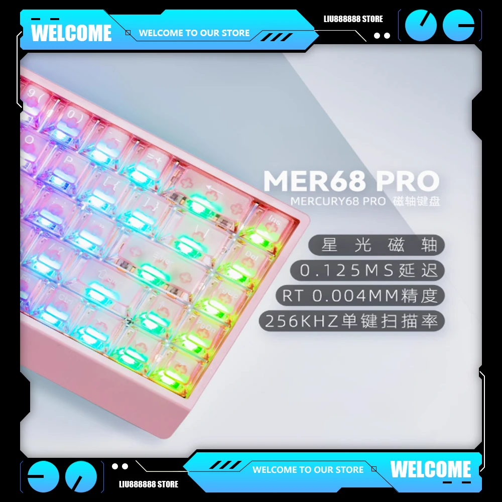 Carotmas Mer68Pro Tastiera da gioco e asse magnetico RGB cablato Full-Key Hot-Swap Esports Accessori per computer Tastiera per mouse regalo