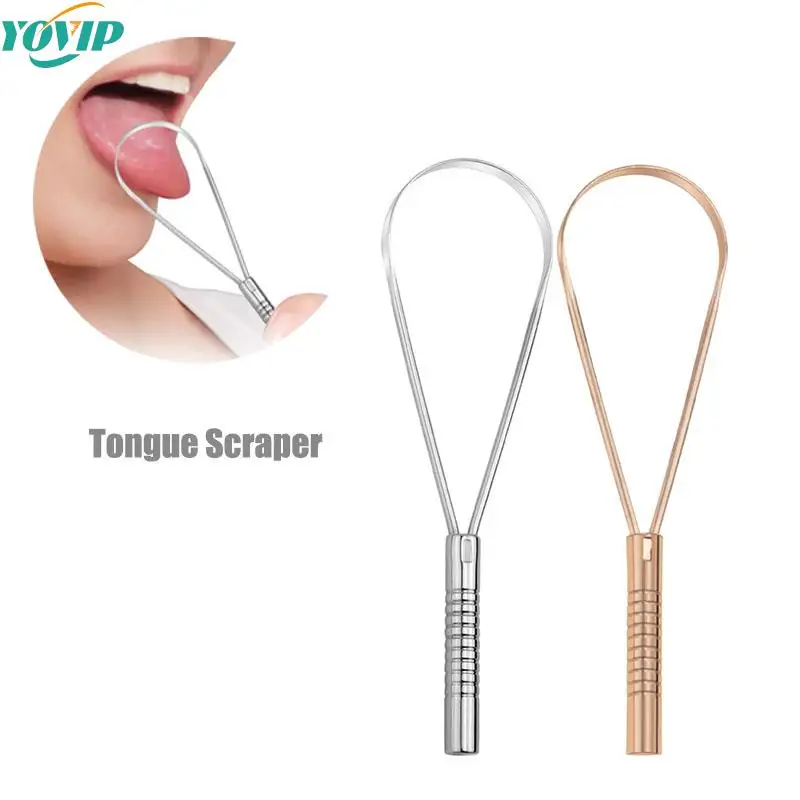 

Stainless Steel Tongue Scraper Oral Hygiene Scraper Cleaning Tool Metal Tongue Fresh Breath Cleaning Coated Toothbrush