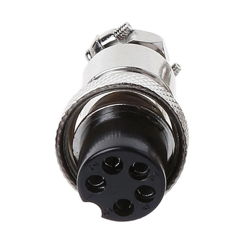 GX16 Butt Wire Connector Copper Nickel Plating 5 Pin Female Circular Aviation Socket Plug Wire Panel Docking Connector