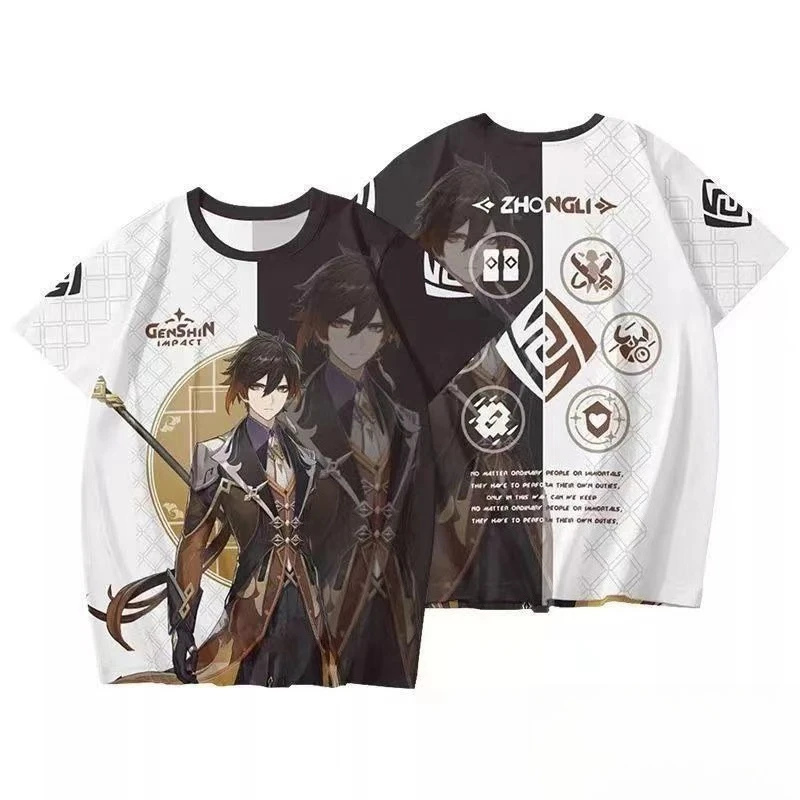 Genshin Impact Raiden Shogun 3D Print T Shirt Men Women Summer Short Sleeve Tees Harajuku Anime Casual Streetwear Tops