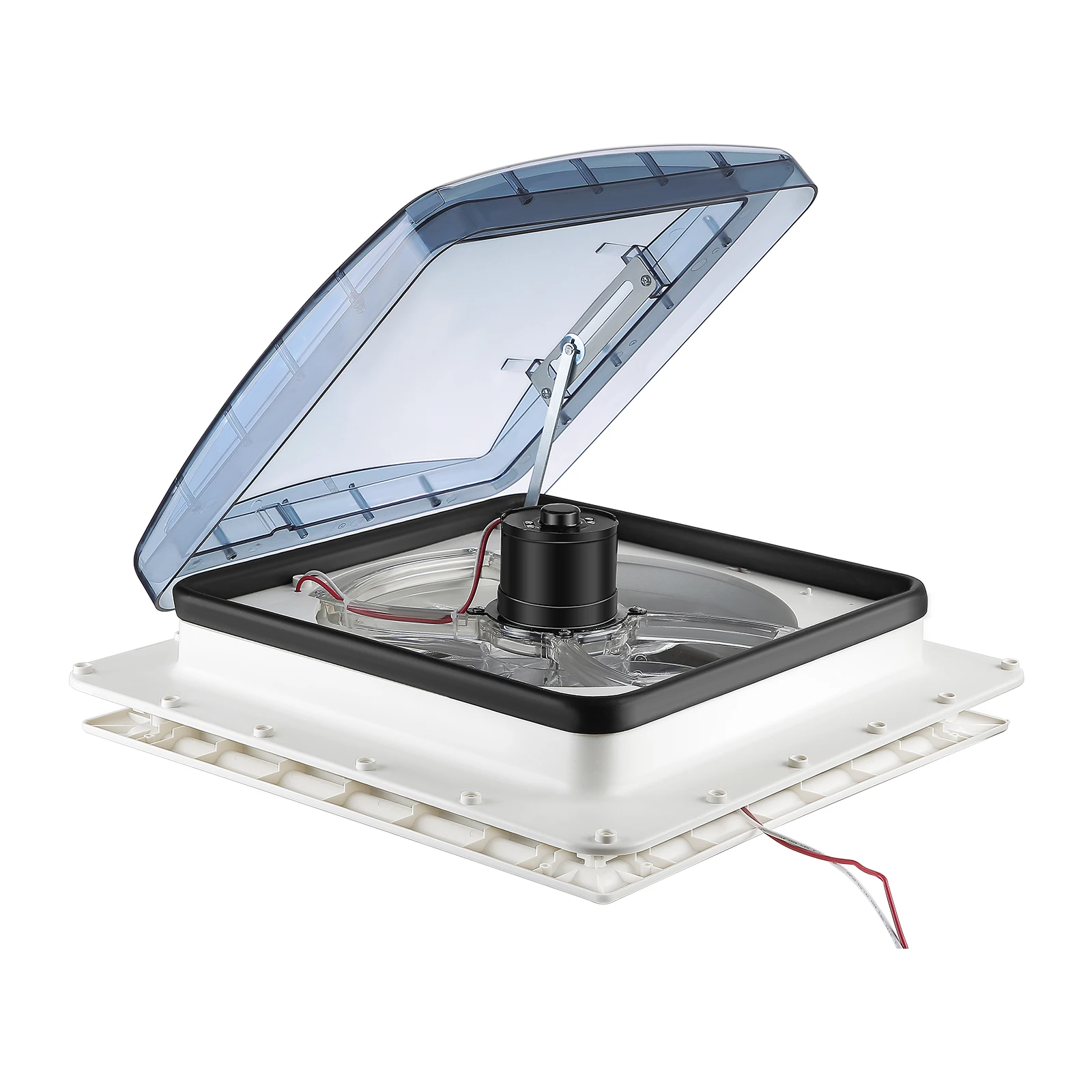 40x40 cm 3 velocità RV Ventilatore Controllo manuale Roulotte RV Tetto Lucernario Camper Prese d'aria 12V Camper Veicolo Elettrico Prese d'aria per camper Ventilatore