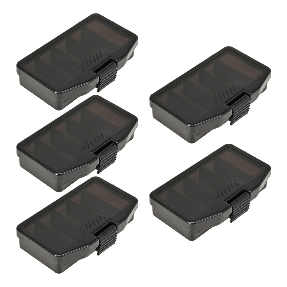 

PP Blackened Fishing Hook and Lure Box with 5 Compartments Snap Design for Secure and Sturdy Storage of Soft and Hard Baits