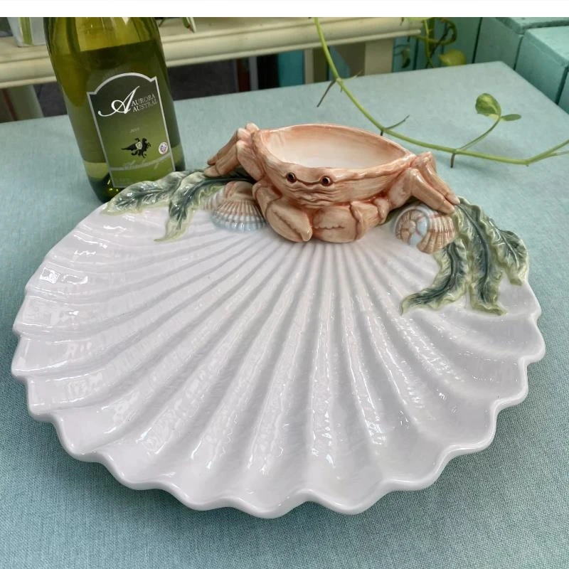 European ceramic saucer with sauce Home dining plate shrimp dumpling snack dessert dish