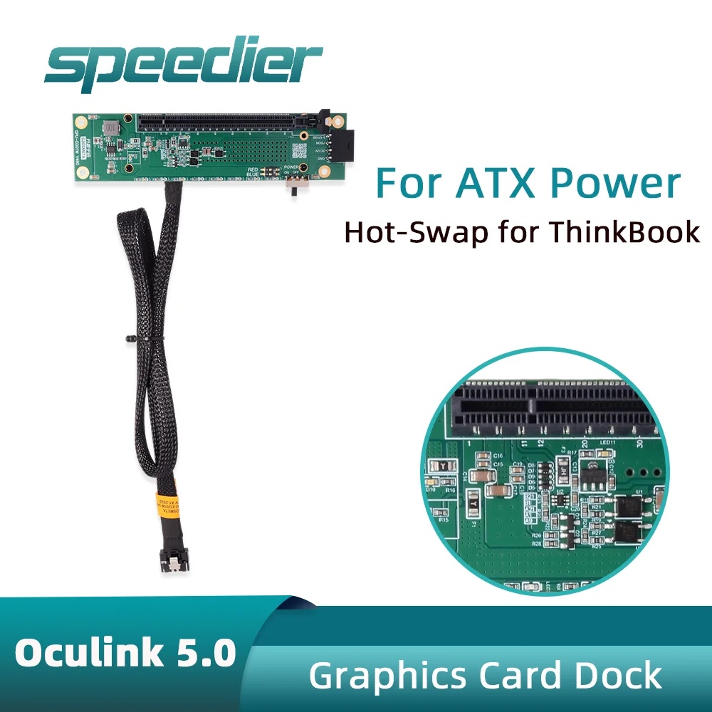 

A1 Type Oculink 5.0 Graphics Card Dock for eGPU Compatible ATX Power Supply Supports Thinkbook Hot-swappable Plug-in Mico Gen5