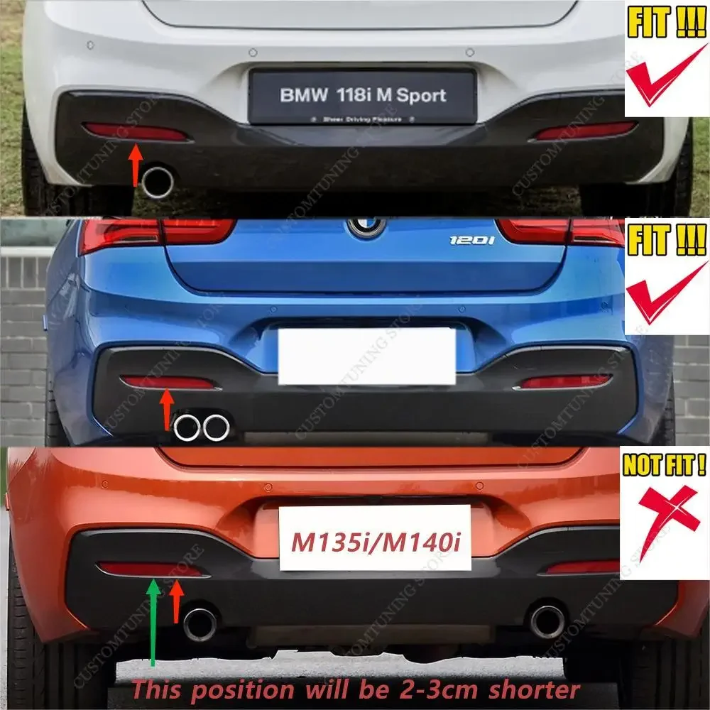 For BMW F20 F21 LCI 1 Series Sport M140i M135i Rear Diffuser Gloss Black  2015-19 | eBay BMW 1er Sport F20 F21 M135I M140I光沢のあるブラックリアディフューザーバンパーw/LEDリアリップ変