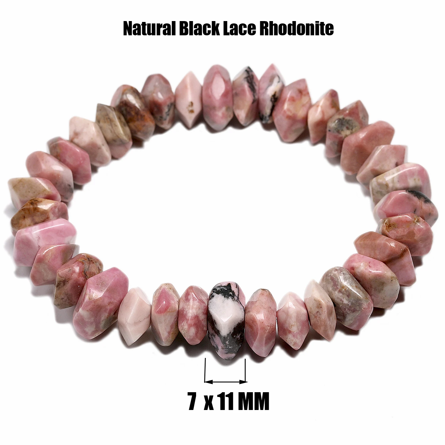 Natural Healing Energy Black Lace Rhodonite Bracelets Meditation Degausst Bracele For Women Men Lucky Jewelry Indefinite 7*11MM