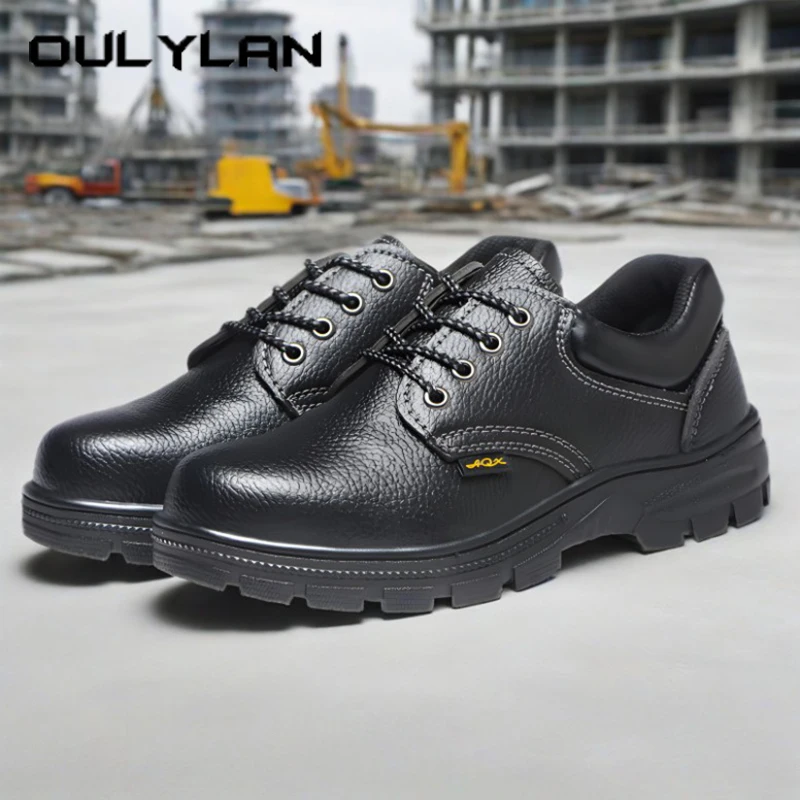

Oulylan Men Summer Anti Smashing Boots Breathable Antiskid Work Shoes Steel Toe Protection Footwear Wear Resistant Light Sneaker