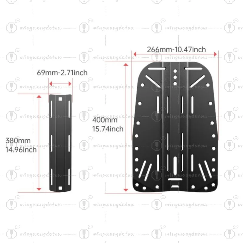 High-Quality Aluminum Diver BCD plate Equipment One-Piece Molding Tech Scuba Diving Technical Backplate view 2