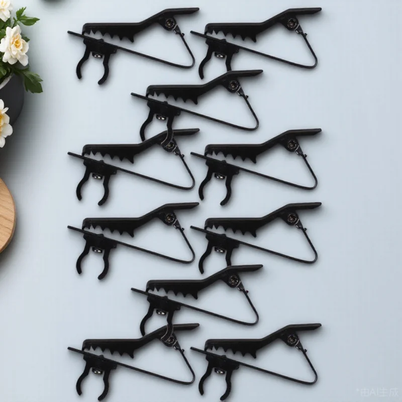 

10pcs Microphone Clips For Lavalier Mic Holder Universal Lapel Tie Clip Set Black Plastic Mount Ktv Stage Performance