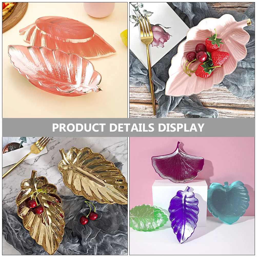 

1pc Leaf Shape Silicone Mold Diy Fruit Dish Plate Making Reusable Craft Tool For Epoxy Resin Art Jewelry Storage Tray