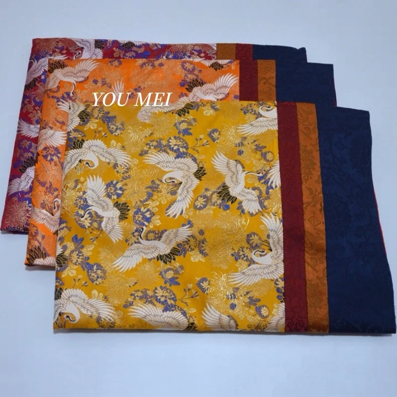 Ethnic-Style Auspicious Crane Pattern Tablecloth Mat,Buddhist Hall Decorative Embroidery Sacred Artifact Mat Altar Tablecloth 1m