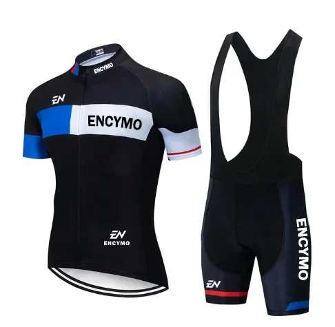 2022 NEW Blue Pro Bicycle Team Short Sleeve Maillot Encymo Men's Cycling Jersey Summer breathable Cycling Clothing Sets