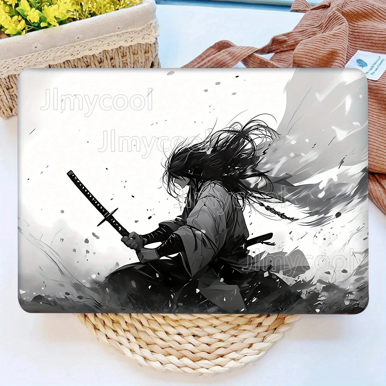 2PCS Anime Knight Warrior Style Laptop Shell Film Decorative Sticker Bright Colors DIY Surface Rendering Laptop Protective Film