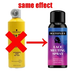 120ml Lace Melting Spray Fast Drying Melting and Holding Spray for Wigs Glue-Less Hair Adhesive Strong Natural Finishing Hold