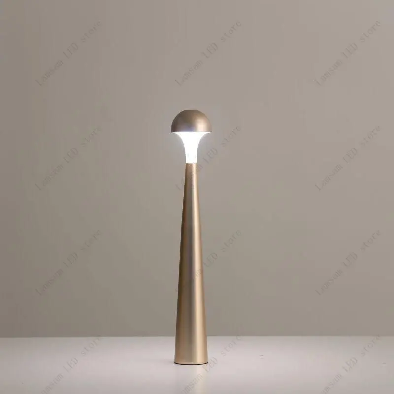 Lampu Jamur Jarum LED Lampu Meja Sensor Sentuh USB Isi Ulang Lampu Malam Tiga Warna Lampu Baca Jamur Enoki Tahan Lama