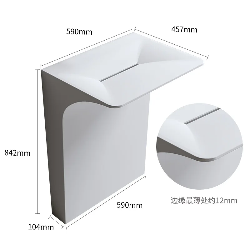 Creative column basin acrylic integrated molding 7-character special-shaped floor-to-ceiling household villa light luxury wa