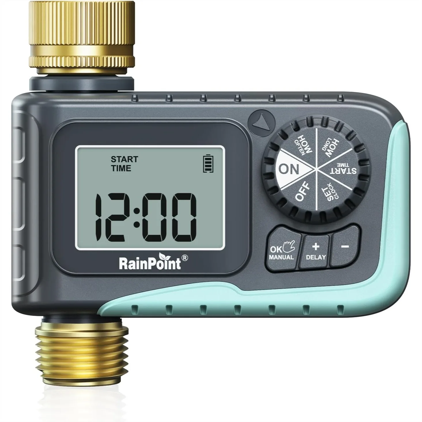 

Sprinkler Timer with Brass Inlet & Outlet, Programmable Hose Timer for Garden Soaker Hose, Digital Drip Irrigation System for