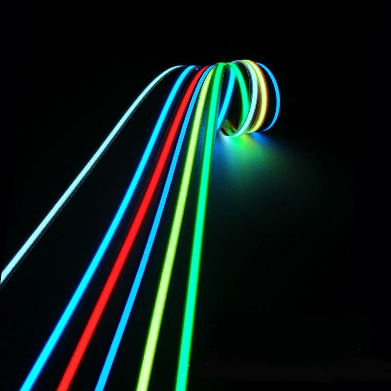 EL Wire Light Strip 1*100cm Electroluminescent Cold Light Source Cuttable Flexible Backlight Panel USB DC12V Battery Inverter