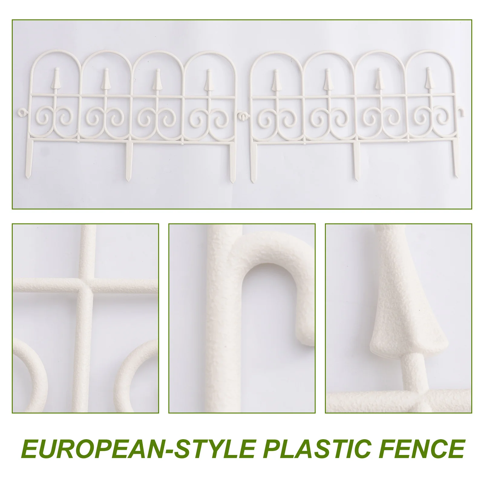 

3Pcs Plastic Garden Fence Decorative Pastoral Fence for Wedding Path Garden Ornament Outdoor Festival Decor Durable Waterproof