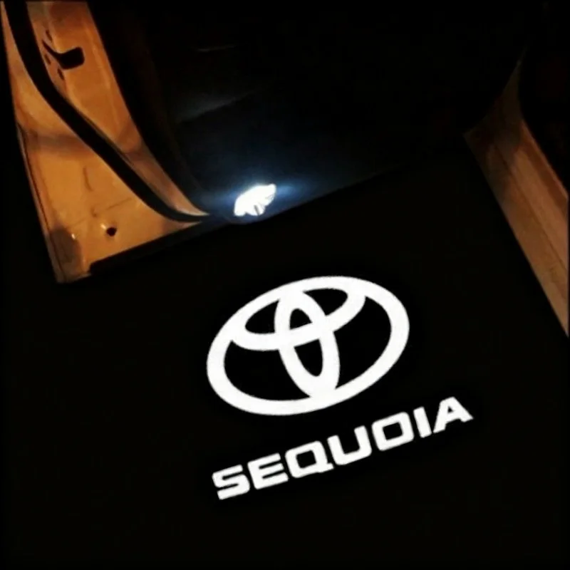 

2Pcs HD Lamp Car Door Welcome Lights Laser Projector Logo Wireless Sensing for Toyota Sequoia 2008-2022 2023 2024 E'Z 2011--2012