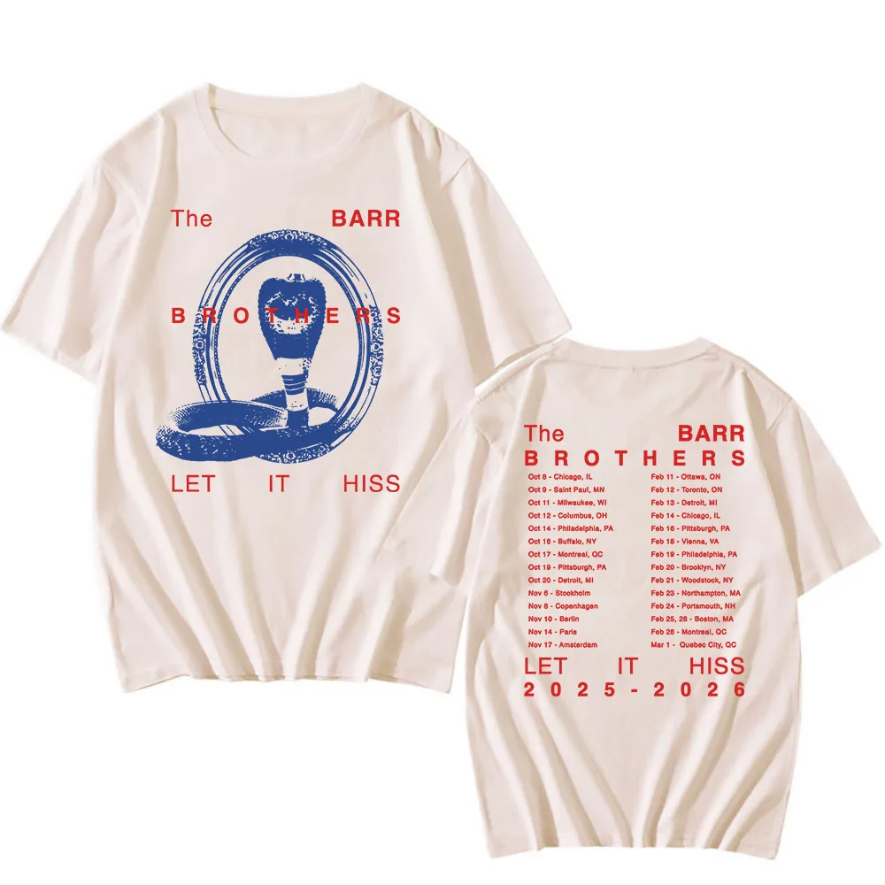 

Snake Let It Hiss Tour T-shirt The Barr Brothers Band Design Tshirts Short Sleeve Cotton Men Women T Shirt Summer O-neck Tees