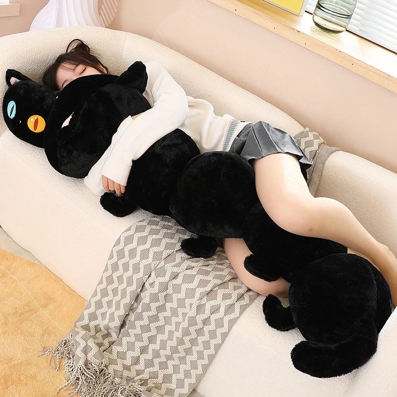 50-130cm Cute Different Pupil Cat Plush Doll Fluffy Caterpillar Cat Stuffed Cartoon Soft Toys Kawaii Kids Birthday Xmas Gifts