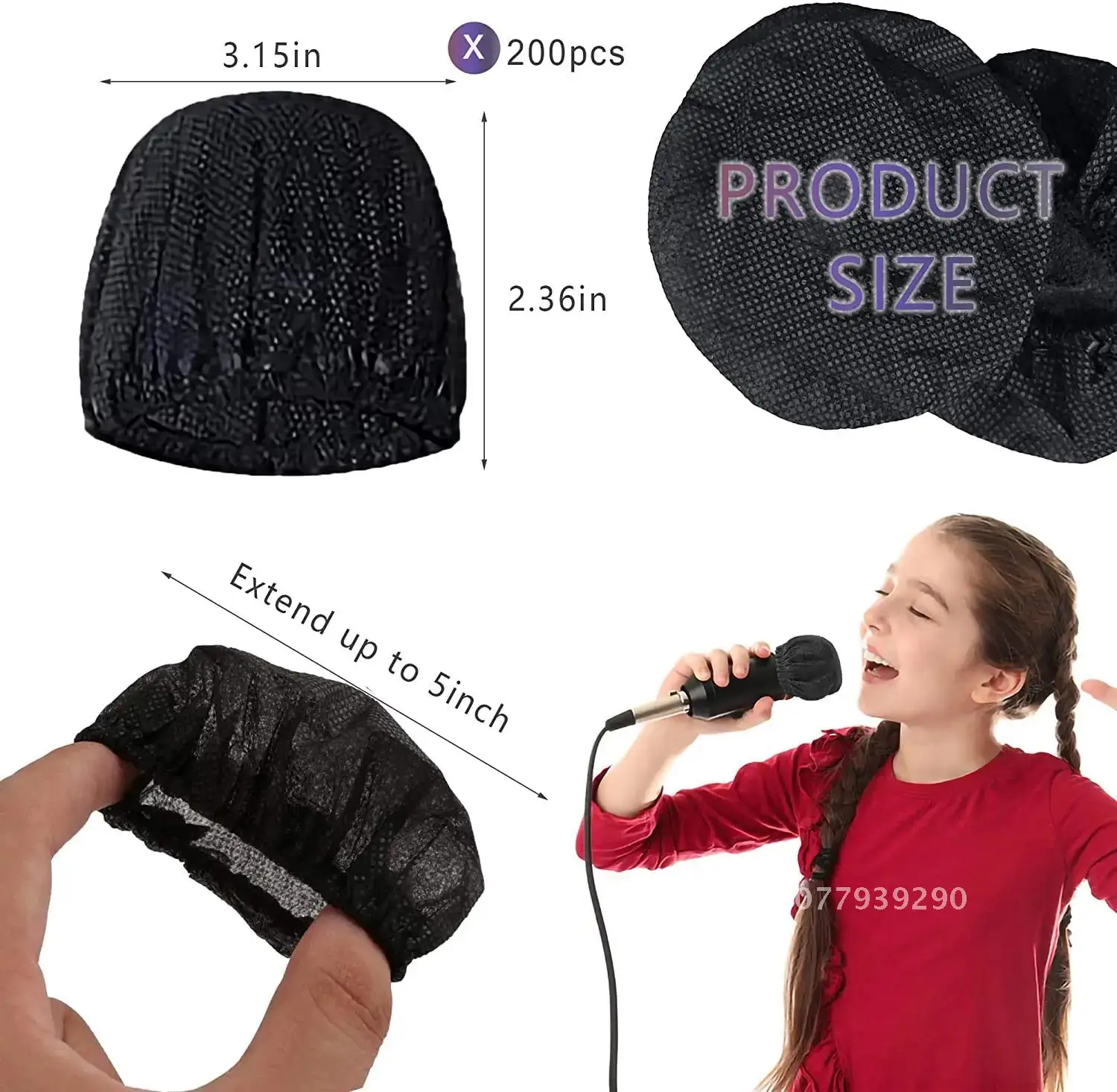 Disposable Microphone Cover Non-Woven, Clean and No-Odor Windscreen Mic Covers, Removal Microphone Cover, Perfect Protective Cap