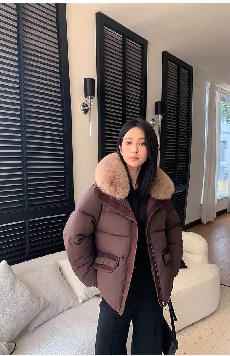 Simple Faux Fur Collar Padded Parka Women Thick Warm Winter Puffer Jacket 2026 Ladies Office Wear Casual Solid Zipper Outerwear