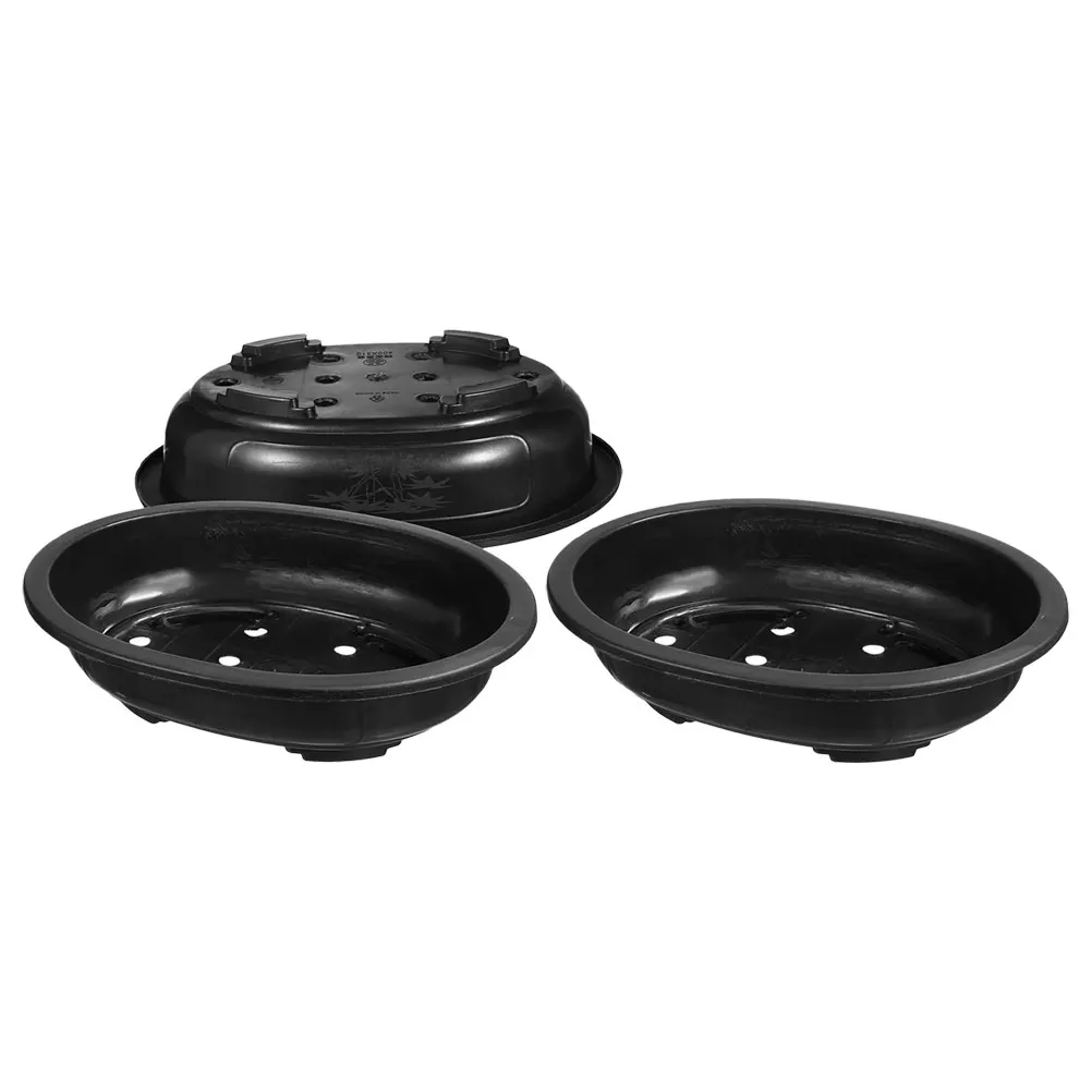

3 Pcs Large Oval Plastic Flower Pot Bonsai Flowerpot Tree Pots Planter Box Garden Pp
