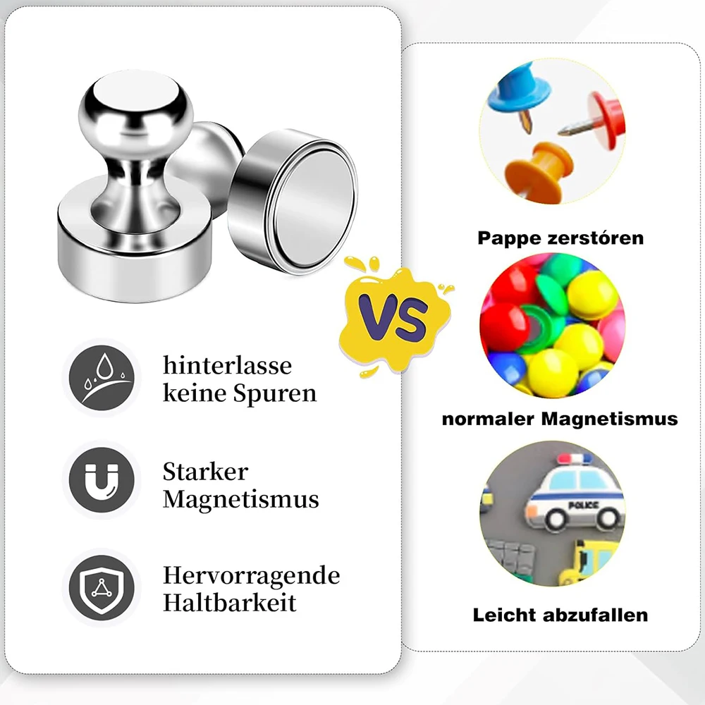 32Pcs Magnetic Needle Neodymium Magnet Pin Plate Magnet Plate Tapered Magnet Extra Strong Magnet for Home Storage