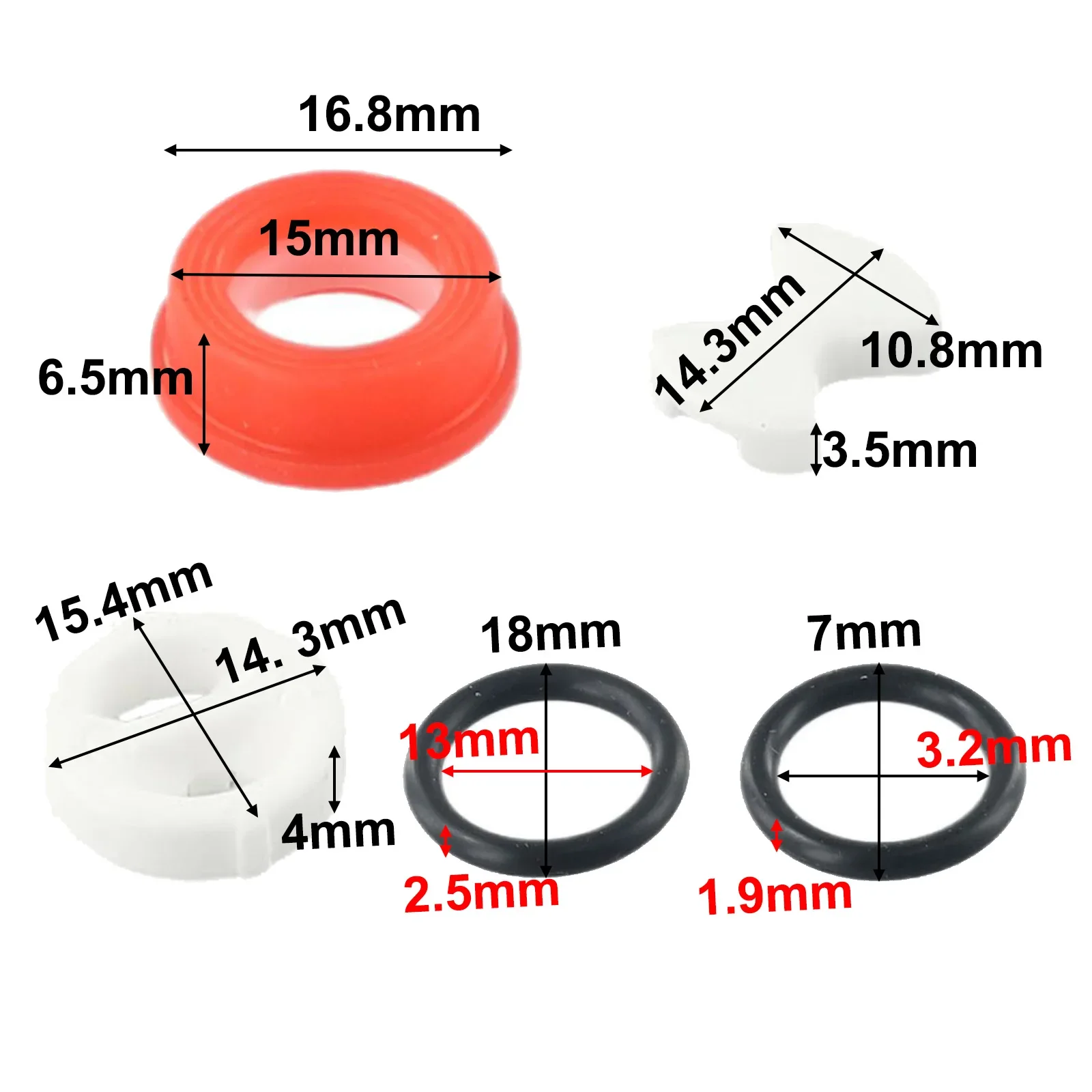 6pcs/set O Ring Gasket Silicon Washer Kit Cold And Hot Faucet Accessories Ceramic & Rubber Easy To Install Tools