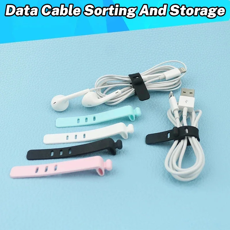1/20Pcs Silicone Cable Winder Organizer Earphone Clips Phone Charging Wire Cord Management Buckle Straps Line Storge Holder Clip