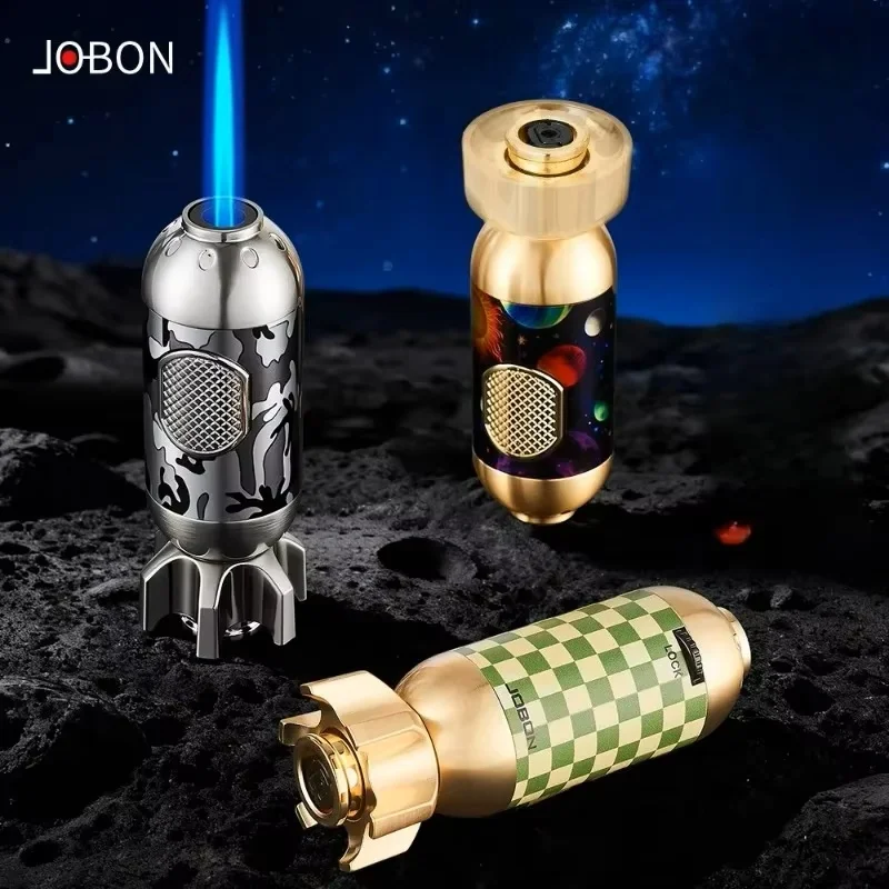

JOBON Refillable Butane Lighter Metal Windproof Jet Blue Flame Cool Lighters Outdoor Men's Premium Gifts Cigar Accessories