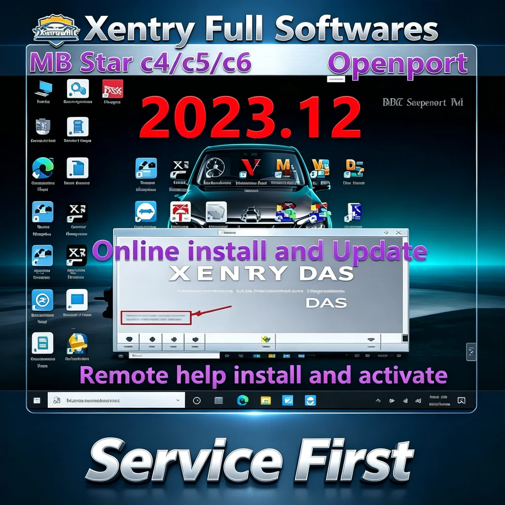 2023.12 Xentry DAS Diagnostic Software for Mersedes Benz 2023.12 MB STAR SD C4/C5/C6 Software Xentry DAS Install or Upgrade Onli