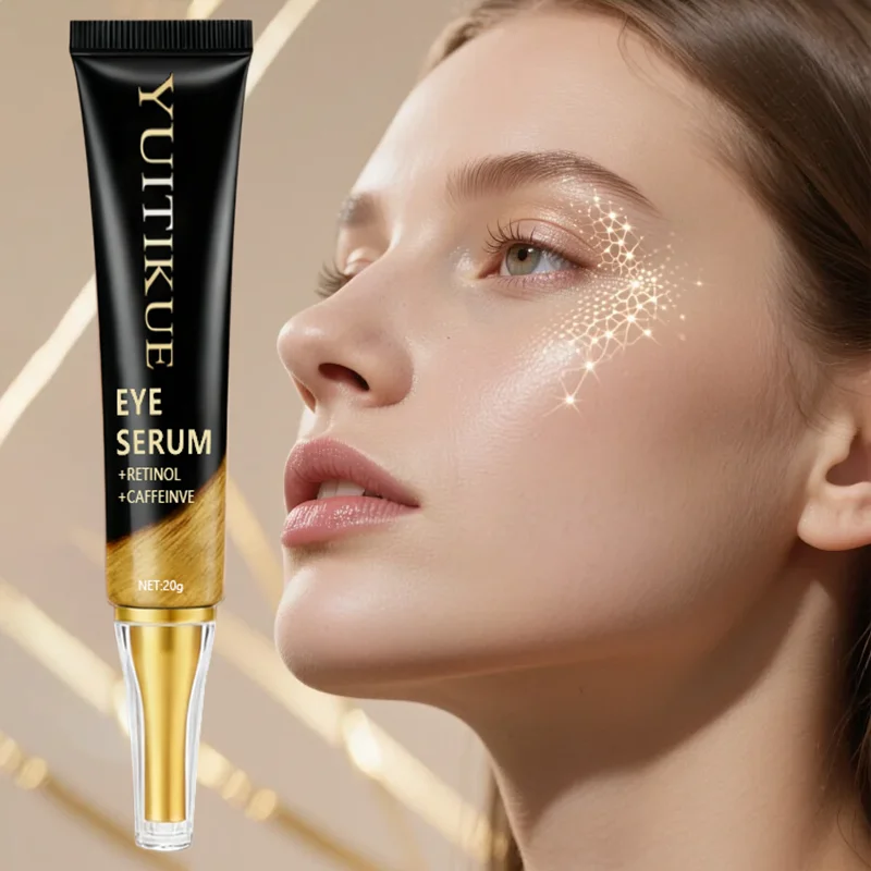 YUITIKUE 카페인 아이 크림 20g - 빠르게 작용하는 탄력 및 리프팅, 눈가 활력 증진, 주야간 사용, 부기 감소